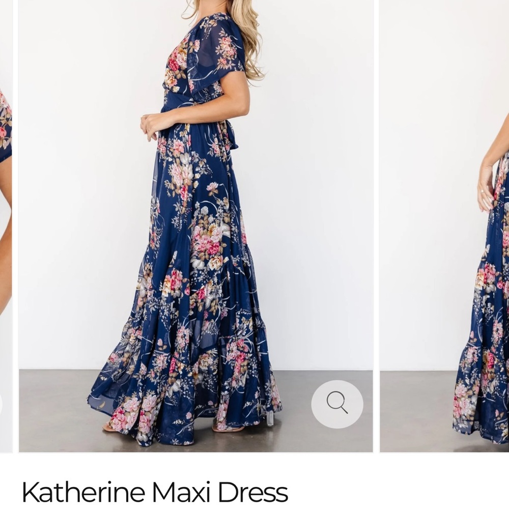 Baltic Born Floral Maxi Dress in Navy and Pink - Picture 4 of 5